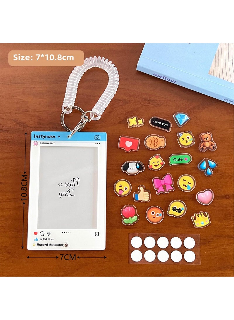 Generic - Acrylic Stand Keychain Kpop Photo Card Holder 2# large standing card set 20 small expression double-sided dot glue - Image 1