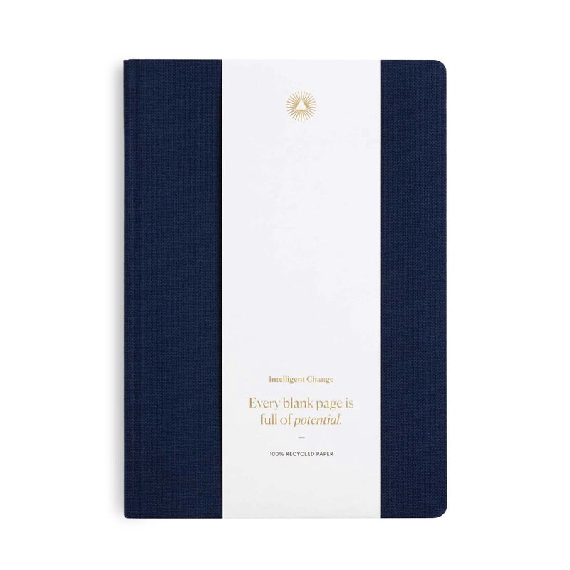 Intelligent Change Premium Daily Notebook, Lined Journal Notebook, Work Notebook for Productivity, A5 Journal for Writing Notes, To-Dos, & Creative Writing, Secure Binding, 192 Pages, Navy Blue - Image 1