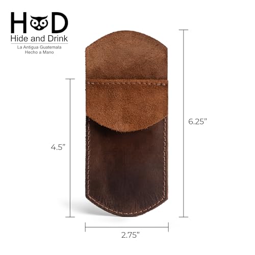Hide & Drink, Pocket Protector, Pencil Pouch, Pen Holder for Shirt Pockets, Lab Coats, Backpacks, Office & Work Essentials, Full Grain Leather, Handmade, Bourbon Brown - Image 5
