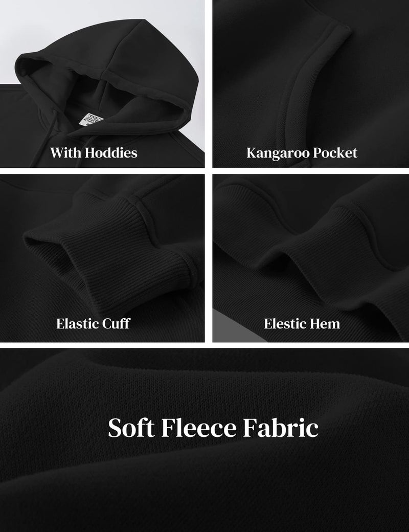 Eisctnd Women Fleece 2 Piece Tracksuits Fall Winter Sweatshirt Jogger Pants Matching Lounge Sets Thick Sweatsuits Pockets(Black-S) - Image 5