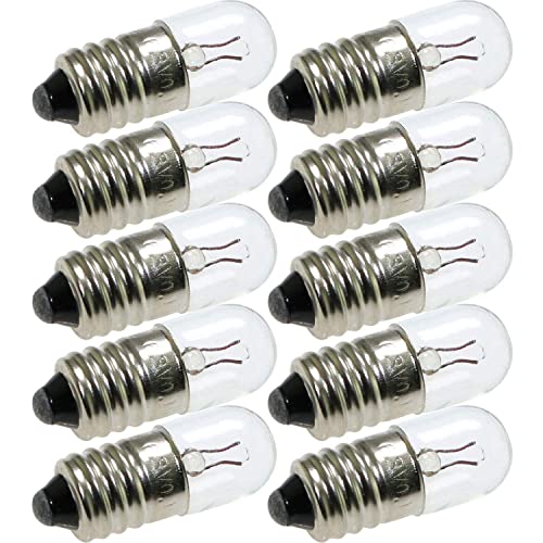 MEETOOT Set of 10pcs Screw Mini Bulb 6.3V and 5pcs E10 Mini Bulb Holder Black Plastic Pure Brass Lamp Bases Student Experiment Lighting DIY Accessories Screw Type Bulb Socket - Image 4