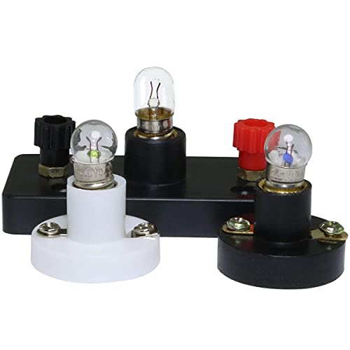MEETOOT Set of 10pcs Screw Mini Bulb 6.3V and 5pcs E10 Mini Bulb Holder Black Plastic Pure Brass Lamp Bases Student Experiment Lighting DIY Accessories Screw Type Bulb Socket - Image 5