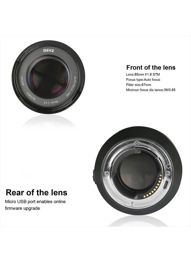 Meike - 85mm F1.8 Full Frame AF STM(A Stepping Motor) Lens Large Aperture Auto Focus Medium Telephoto Fixed Prime Portrait Lens for Sony E Mount Mirrorless Cameras A9 A7III A7II A7 A7R3 A7R4 - Image 1