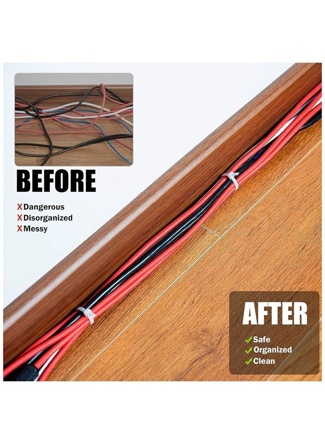 Self-Locking Nylon Cable Ties, 250 Pack | 350×3.6mm (13.6 in), White | Heat & UV Resistant Heavy Duty Zip Ties | Non-Slip Cord Organizer for Indoor & Outdoor Use - Image 3