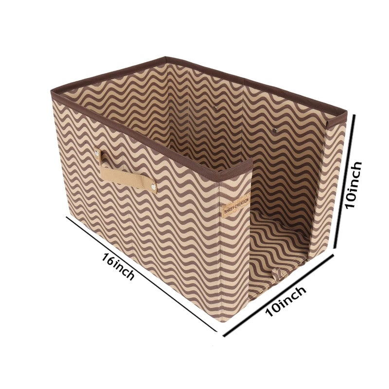 SHREY CREATION Shrey Creation Non Woven Shirt Stacker Shirt Organizer Wardrobe Organizer Beige Print Pack of 2 - Image 5