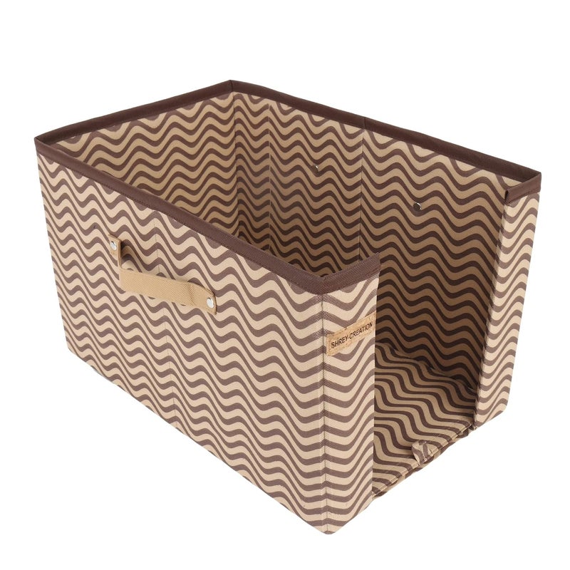 SHREY CREATION Shrey Creation Non Woven Shirt Stacker Shirt Organizer Wardrobe Organizer Beige Print Pack of 2 - Image 4