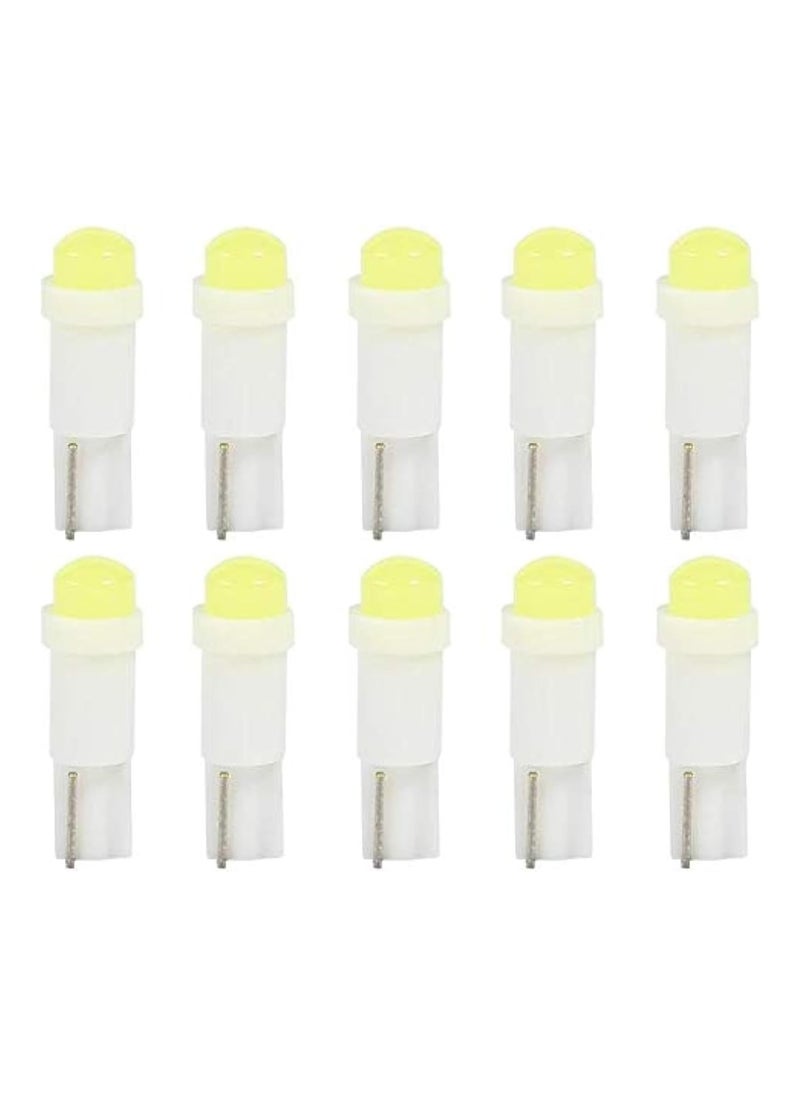 SOLDOUT 10 PCS Car Interior T5 12V LED 1 SMD Dashboard Wedge Car Light Bulb Lamp (Pack of 10, White)  - Image 1