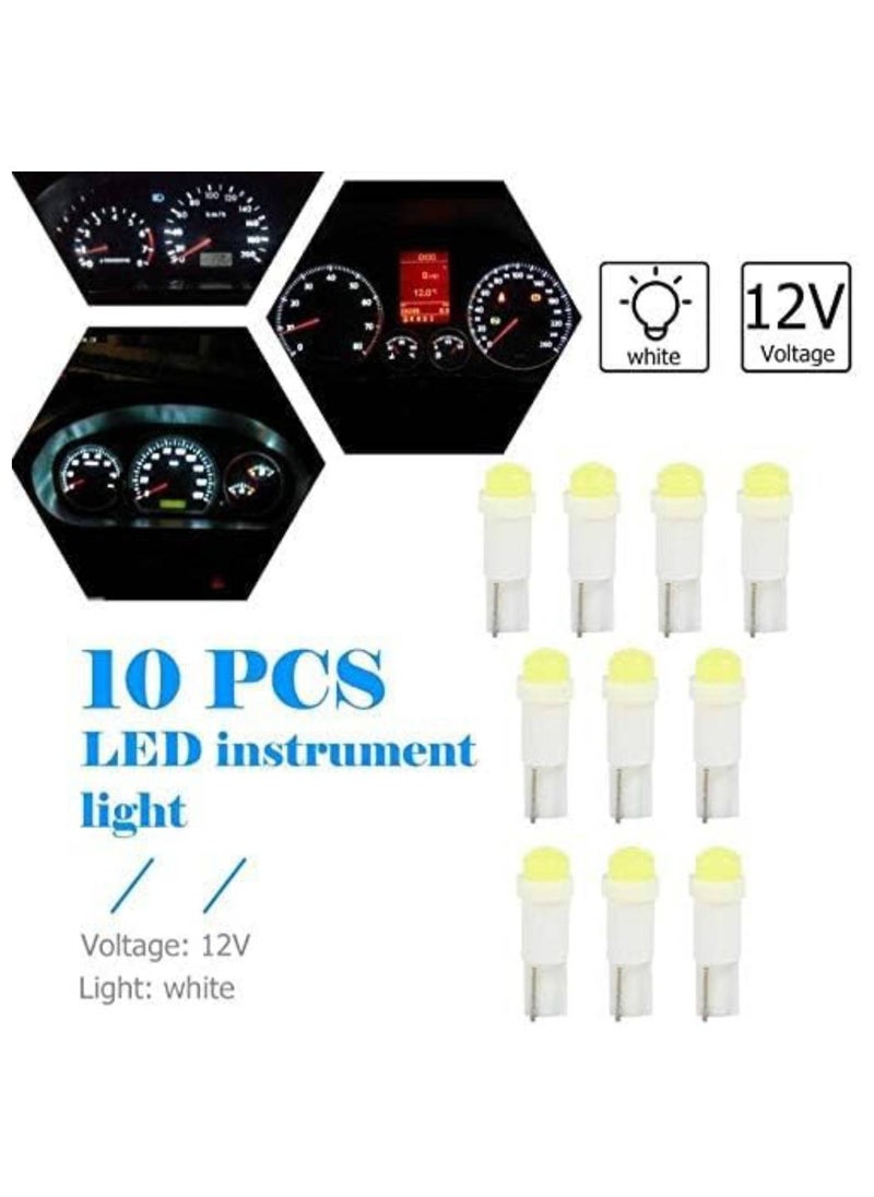 SOLDOUT 10 PCS Car Interior T5 12V LED 1 SMD Dashboard Wedge Car Light Bulb Lamp (Pack of 10, White)  - Image 3
