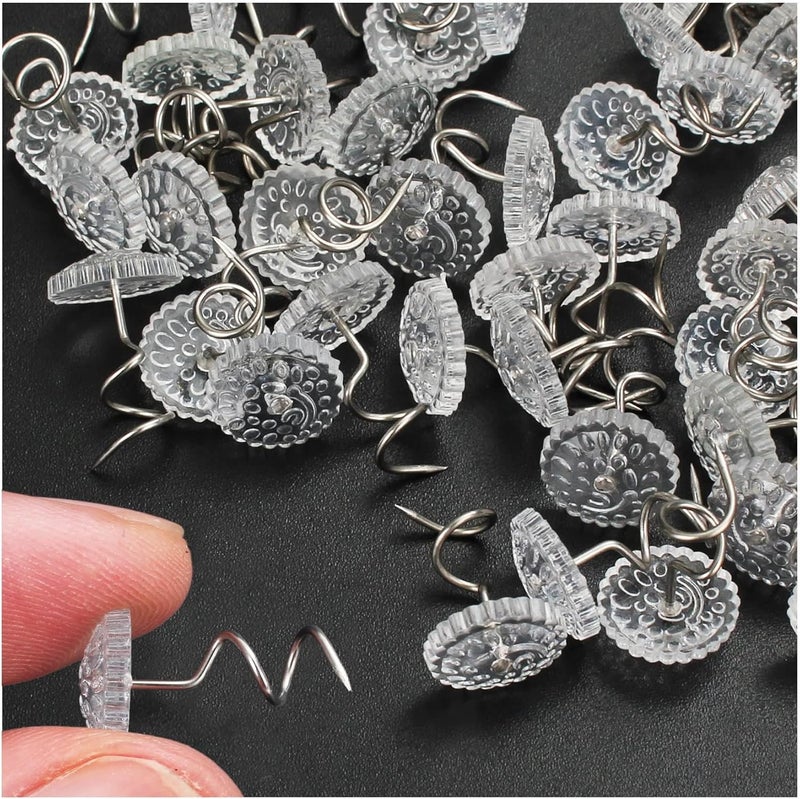 CANWUPON Upholstery Tacks & Bed Skirt Pins with Twist Design - No-Slip Fabric Holders for Furniture Upholstery, Sofa Covers, Headliners & Bedding Accessories - Image 1