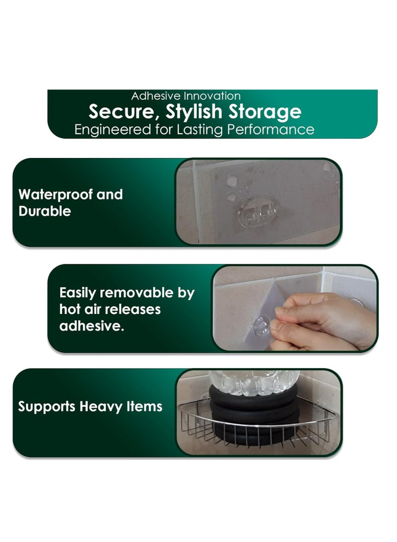 إسكدنيا منظمة حمام 6 قطع أدوات تنظيم حمام الأستحمام حامل الصابون اللزجة الداخلية الشرفة البدائلة المنحنية الرئس والقراميد الجدارية السلال والشكل المدمج المثبتة - Image 3