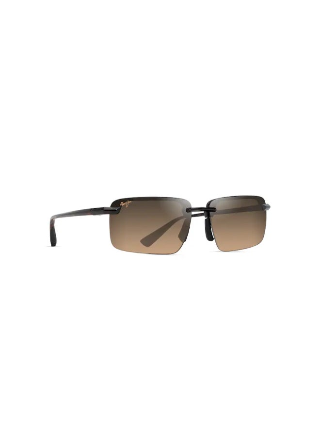 MAUI JIM نظارات شمسية مستطيلة بدون إطار للرجال Laulima HS626 10A قطبية - Image 1