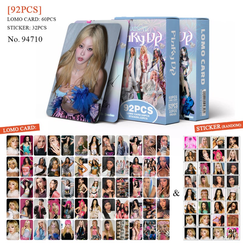 KATSEYE Lomocard & Sticker Set – 92PCS (60 Lomocards + 32 Random Stickers) | Aesthetic Photo Card Collection for Fans