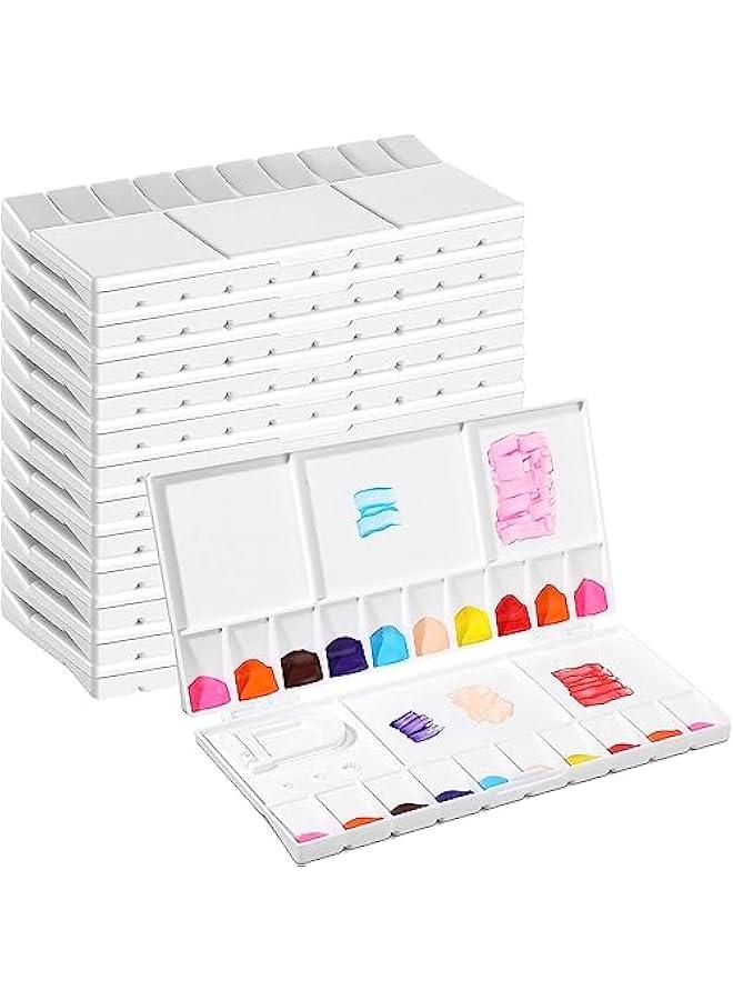 FYLX Folding Watercolor Palette with 12  20 Wells 5 Mixing Areas Thumbhole Brush Case Portable for Travel ting - Image 1