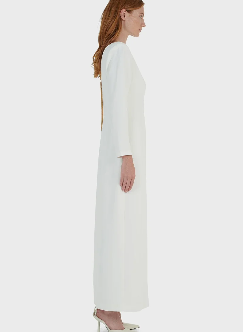 leem Chain Embellished Woven Dress