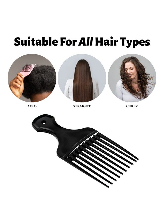 Vakly Vakly Hair Pick Comb - Wide Tooth Afro Lifts, Pack of 4 Combs - 5.25 Inch - for Hair Styling, Lifting, Detangling, Adding Volume for Long Curly and Thick Hair, Wigs and Beards for Men & Women  - Image 2