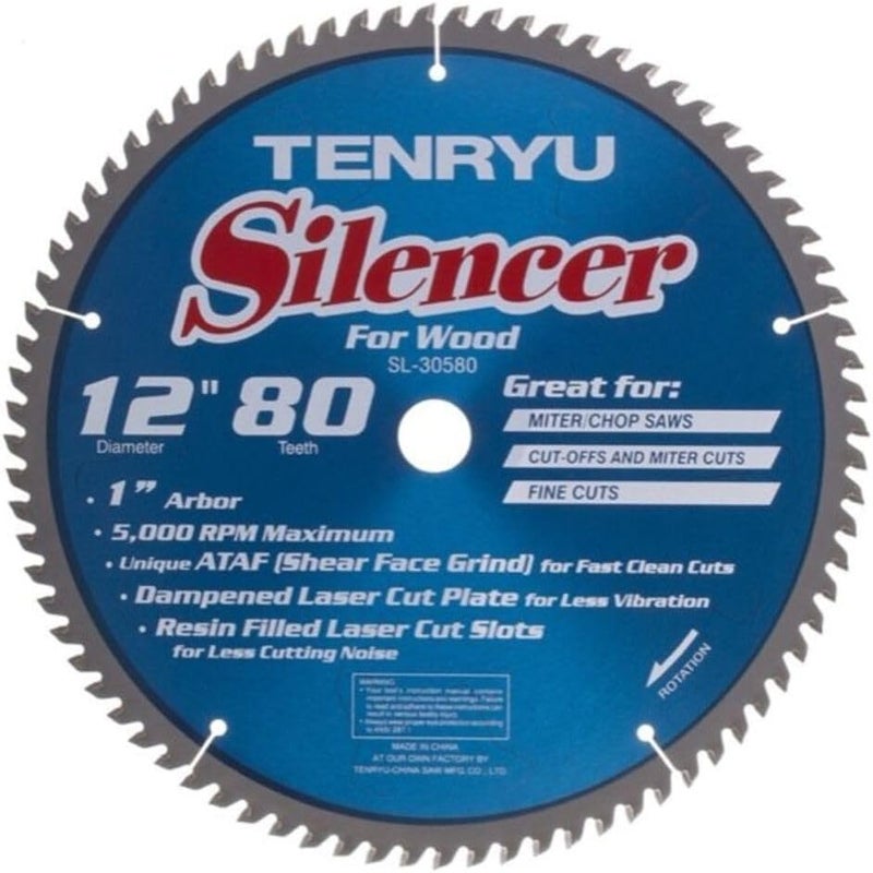 Tenryu 12In X 80T Miter Saw Blade - Image 3