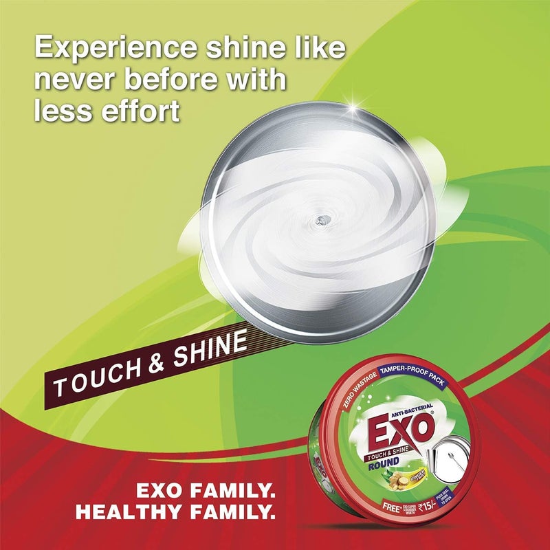 Exo Round Dish Shine - 250 g - Anti-Bacterial Dishwashing Bar with Ginger Scent - Image 5