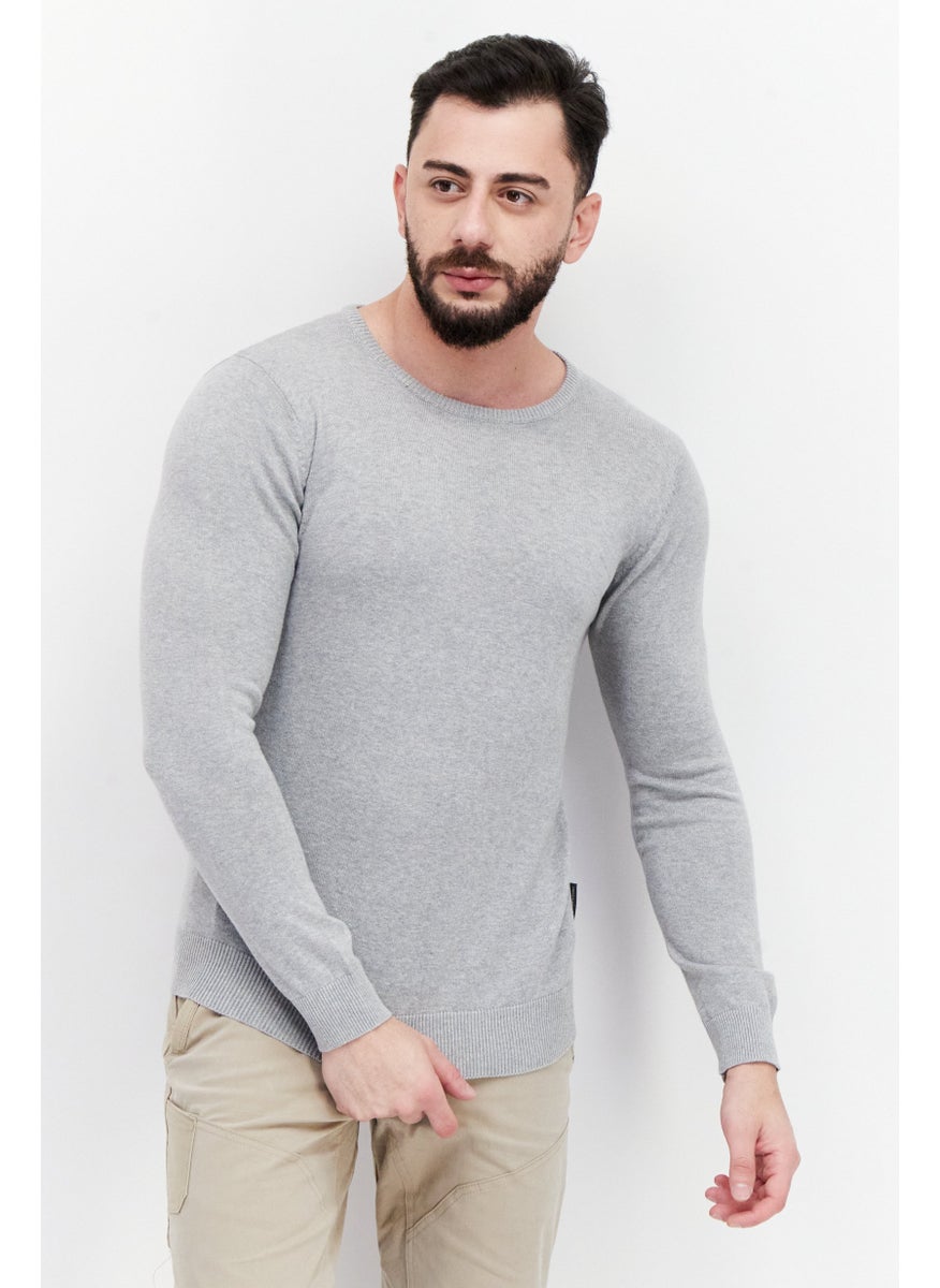 French Connection Men Round Neck Plain Long Sleeves Sweatshirt, Grey  - Image 1