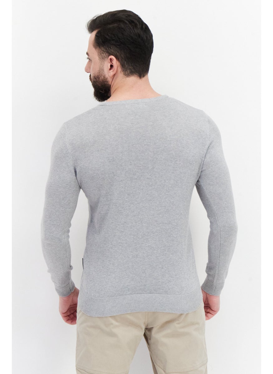 French Connection Men Round Neck Plain Long Sleeves Sweatshirt, Grey  - Image 2