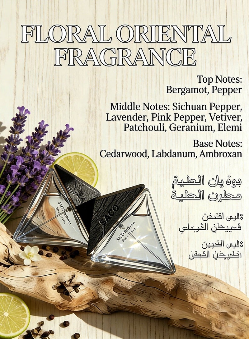 SACO Woody Floral Notes Men's Perfume 50ml/Gift Box Packaging, the Perfect Gift Choice. - Image 2