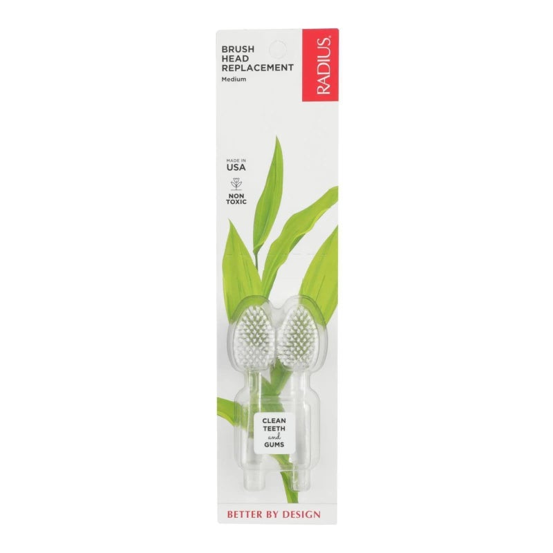 Radius رؤوس فرشاة الأسنان البديلة من راديوس، شعيرات متوسطة، عبوة 2، تحسين صحة اللثة وتقليل مشاكل اللثة، عبوة من 1 - Image 2