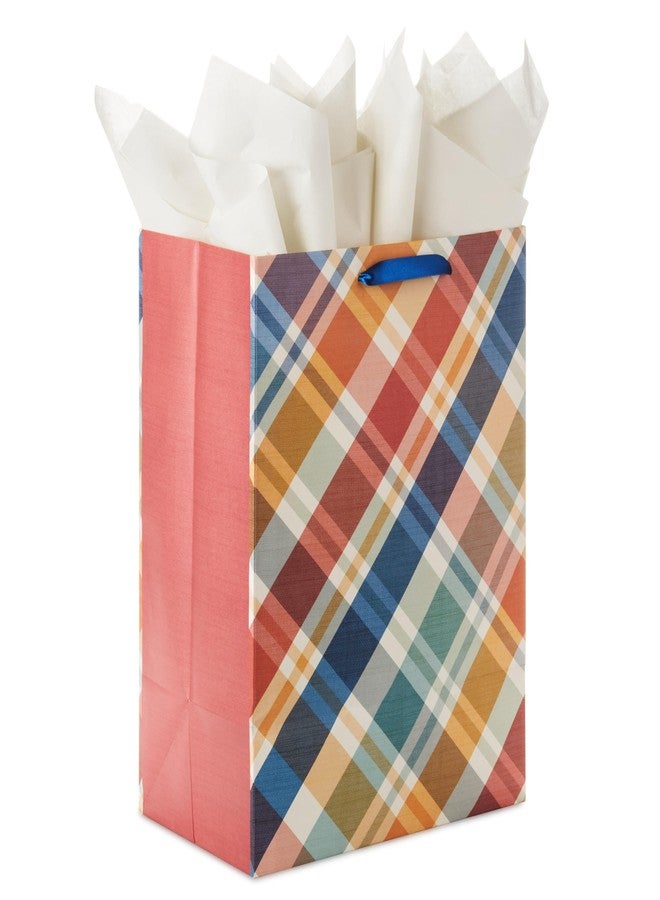 Hallmark 17" Extra Large Plaid Gift Bag with Tissue Paper and Gift Tag (Happy You Day) for Birthdays, Father's Day, Graduations - Image 4