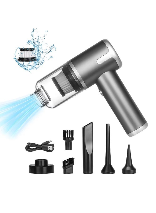 باندا مكنسة كهربائية محمولة لاسلكية | قوة شفط قوية 15000 باسكال | مجمع غبار هواء صغير قابل لإعادة الشحن 3 في 1 | مكنسة كهربائية لاسلكية للسيارة والمنزل والمكتب | أسود - Image 2