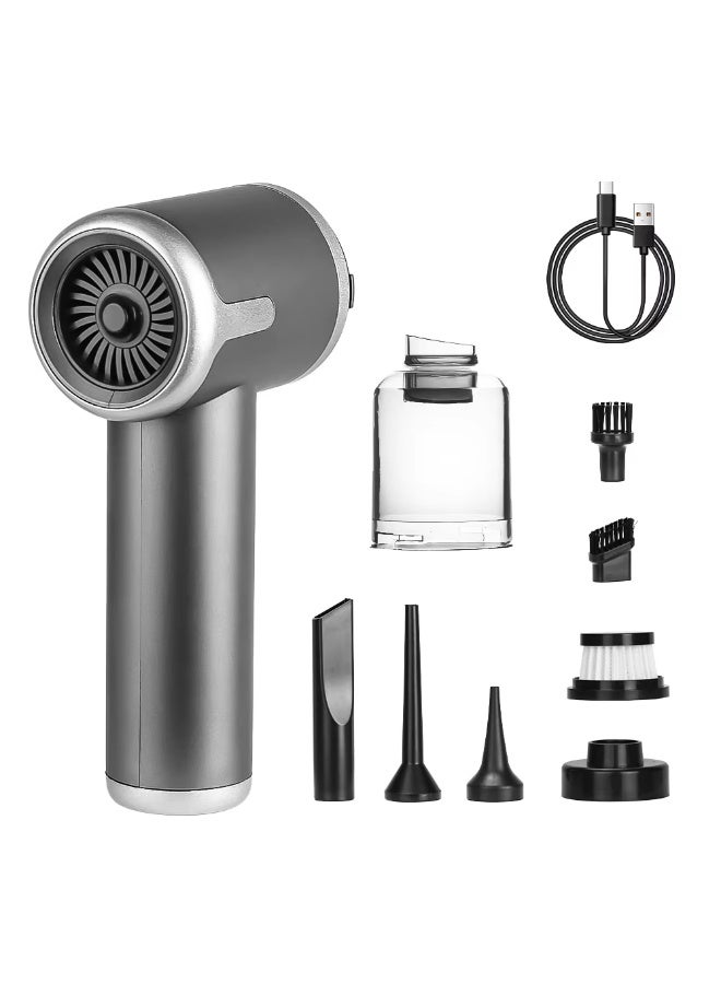 باندا مكنسة كهربائية يدوية لاسلكية محمولة صغيرة للسيارة مزودة بمحرك بدون فرش وشحن سريع من النوع C و 6 ملحقات في 1 وقوة شفط 15000 باسكال، قابلة لإعادة الشحن، صغيرة الحجم للسيارة والمنزل والمكتب - Image 1