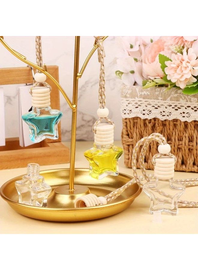 24pcs Star Shaped Car Air Freshener Empty Glass Bottles With Wooden Caps - Image 3