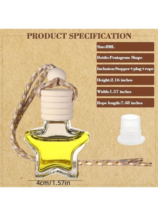 24pcs Star Shaped Car Air Freshener Empty Glass Bottles With Wooden Caps - Image 5