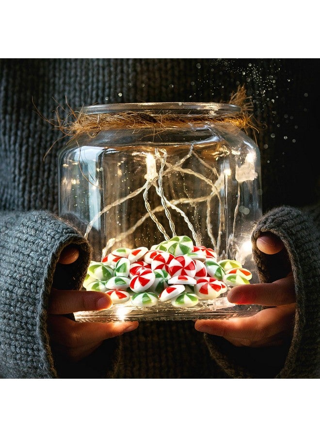 Giegxin 60 Pcs Christmas Candy for Crafts Plastic Fake Candy Decor Peppermint Ornaments Rainbow Mini Faux Candy for Tree Hanging DIY Xmas Decor Party Decoration Craft (Red Green Windmill,Small) - Image 3