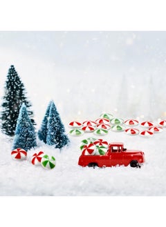 Giegxin Giegxin 60 Pcs Christmas Candy for Crafts Plastic Fake Candy Decor Peppermint Ornaments Rainbow Mini Faux Candy for Tree Hanging DIY Xmas Decor Party Decoration Craft (Red Green Windmill,Small)  - Image 5
