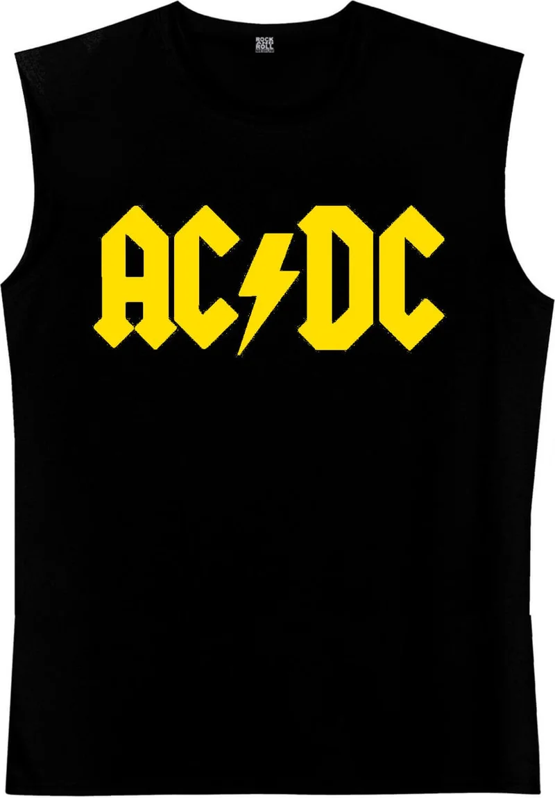 روك اند رول Acdc Logo Black Cut Sleeve / Sleeveless Men's T-Shirt
