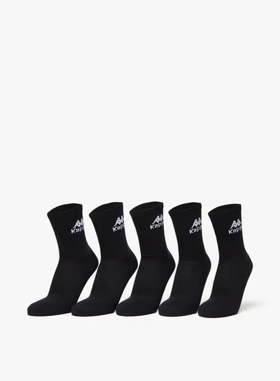 Kappa Men's Solid Crew Length Sports Socks - Set of 5