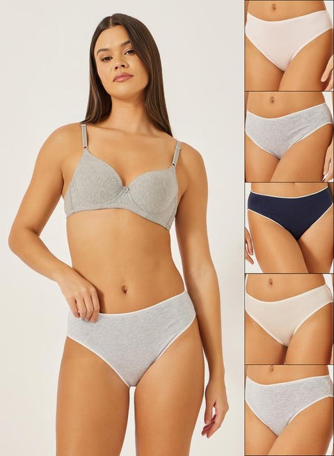 5 قطع قطن سادة هاي ليج بريف