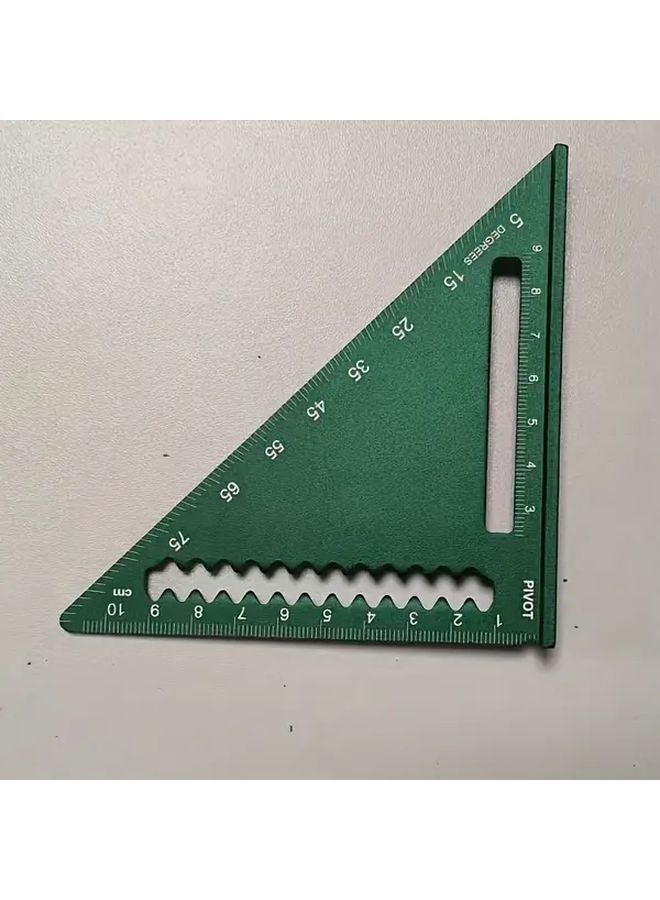 Green 4 Inch Portable Square Ruler Heavy Duty Aluminum Alloy Precision Woodworking Tool - Image 1