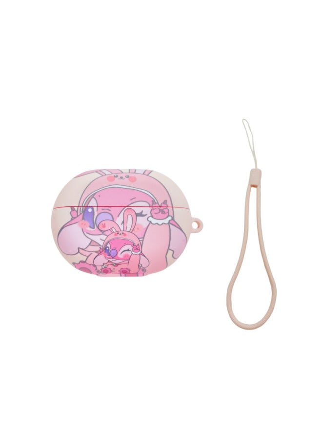 For HuaweiFreebuds Pro3/2 Wireless Bluetooth Headset Cartoon Creative Se3/4i/5i/Pro Soft-Color:Soft Case + Lanyard-pink Stitch-Model:For HuaweiFreebuds 4/4E (protective Sleeve) - Image 1