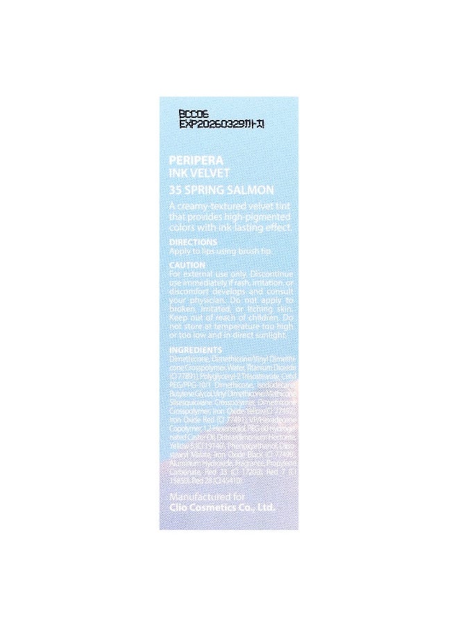 Peripera Peripera, Ink Velvet Lip Tint, Weather, 35 Spring Salmon, 0.14 oz (4 g)  - Image 3
