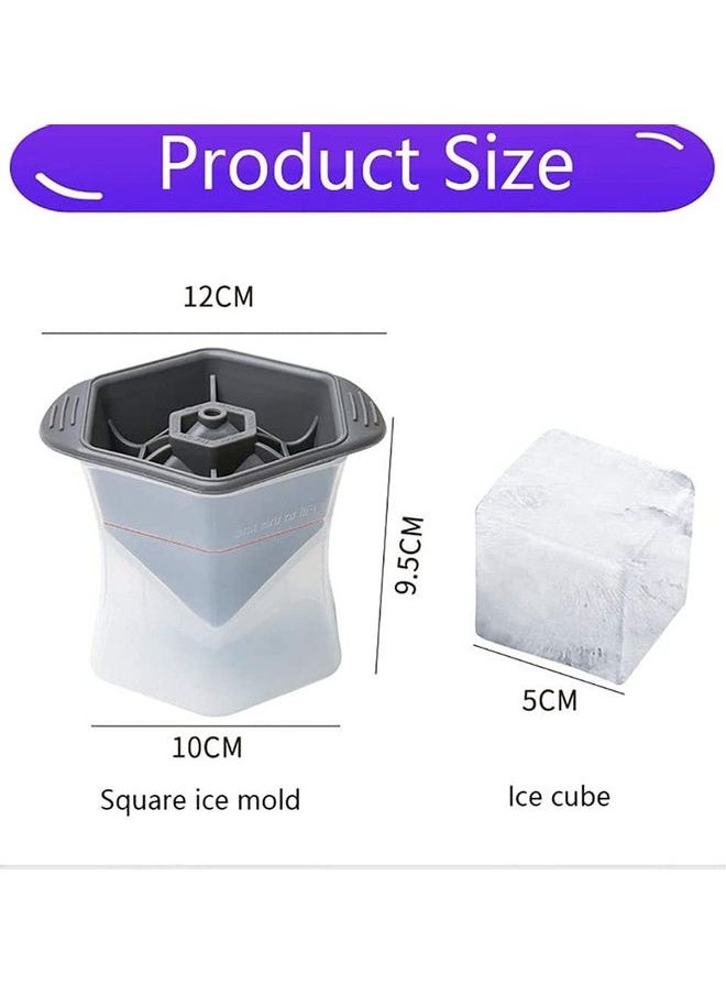Loquat - King Cube Silicone Ice Cube Trays Black/White 9.5 x 10 x 12cm - Image 1