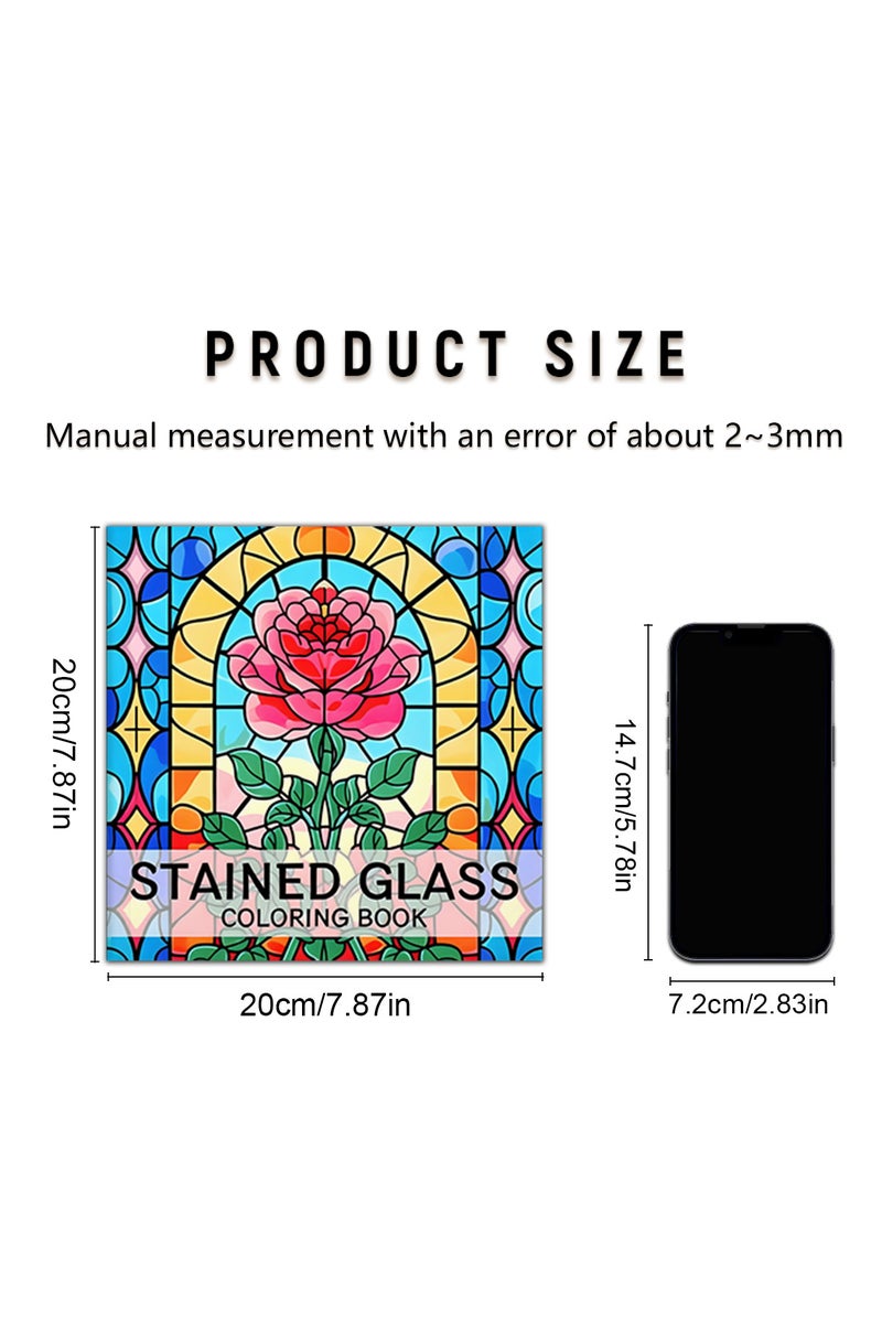 إيروريكس كتاب تلوين H94 للكبار - تصاميم زهور نابضة بالحياة تنعكس على الزجاج، ألوان إبداعية ومريحة