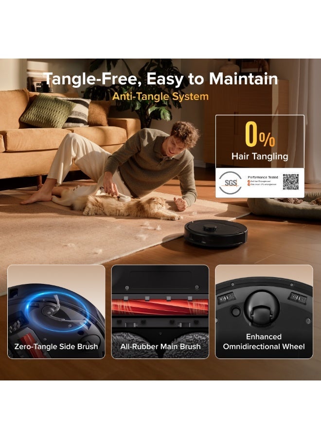roborock Qrevo S Pro Robot Vacuum and Mop, 18,500Pa Suction, Multifunctional Dock with 75℃ Mop Self-Cleaning, Smart Obstacle Avoidance, Anti-Tangle Brush, Liftable Spinning Mop, Black - Image 4