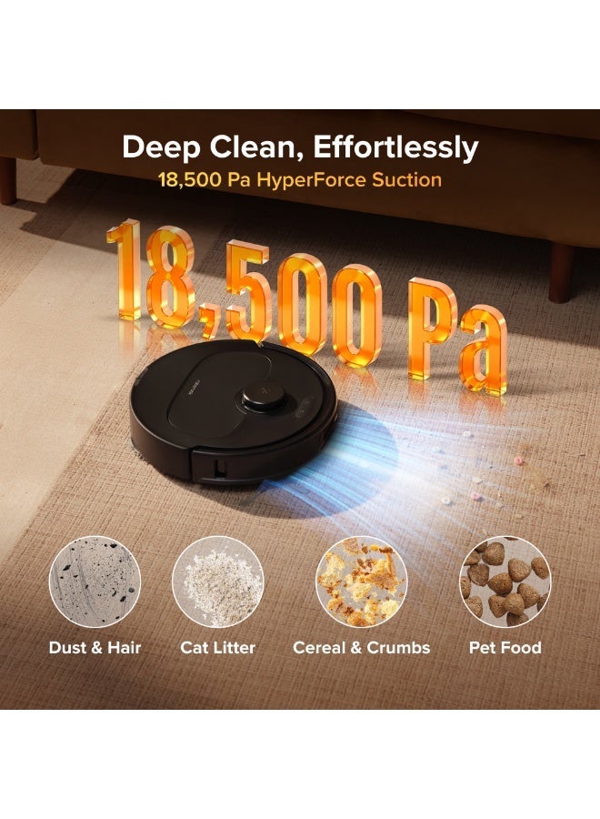 roborock Qrevo S Pro Robot Vacuum and Mop, 18,500Pa Suction, Multifunctional Dock with 75℃ Mop Self-Cleaning, Smart Obstacle Avoidance, Anti-Tangle Brush, Liftable Spinning Mop, Black - Image 3