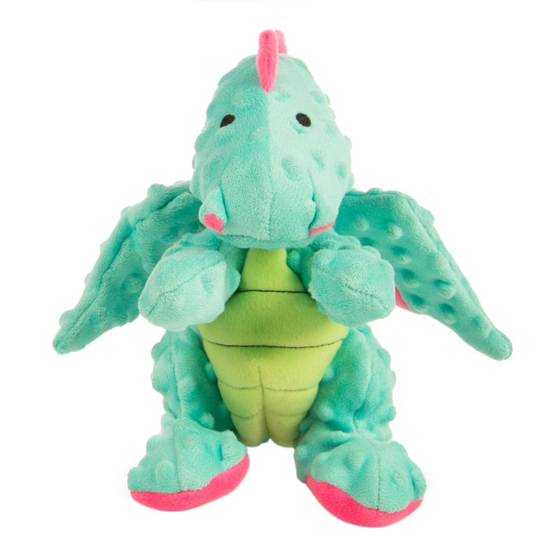 goDog Dragons Squeaky Plush Dog Toy with Chew Guard Technology, Durable Fabric & Squeaker for Active Play, Seafoam, Large - Image 1
