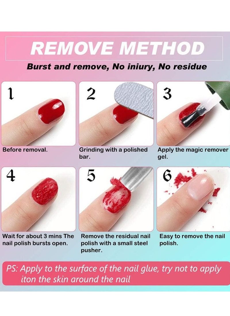 ALIVER - Gel Nail Polish Remover Professional Nail Polish Magic Remover in 3 mins Quickly Removes Soak Off Gel Polish UV Art Nail Lacquer 15g - Image 1