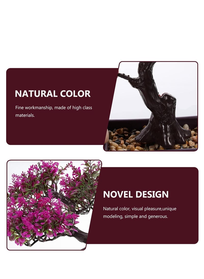 Bluejw Fake Bonsai Fake Tree Artificial Potted Plants Plastic Plants Bonsai Ornament for Desktop Wedding Decor Red Bonsai Tree 32 * 36 CM - Image 4