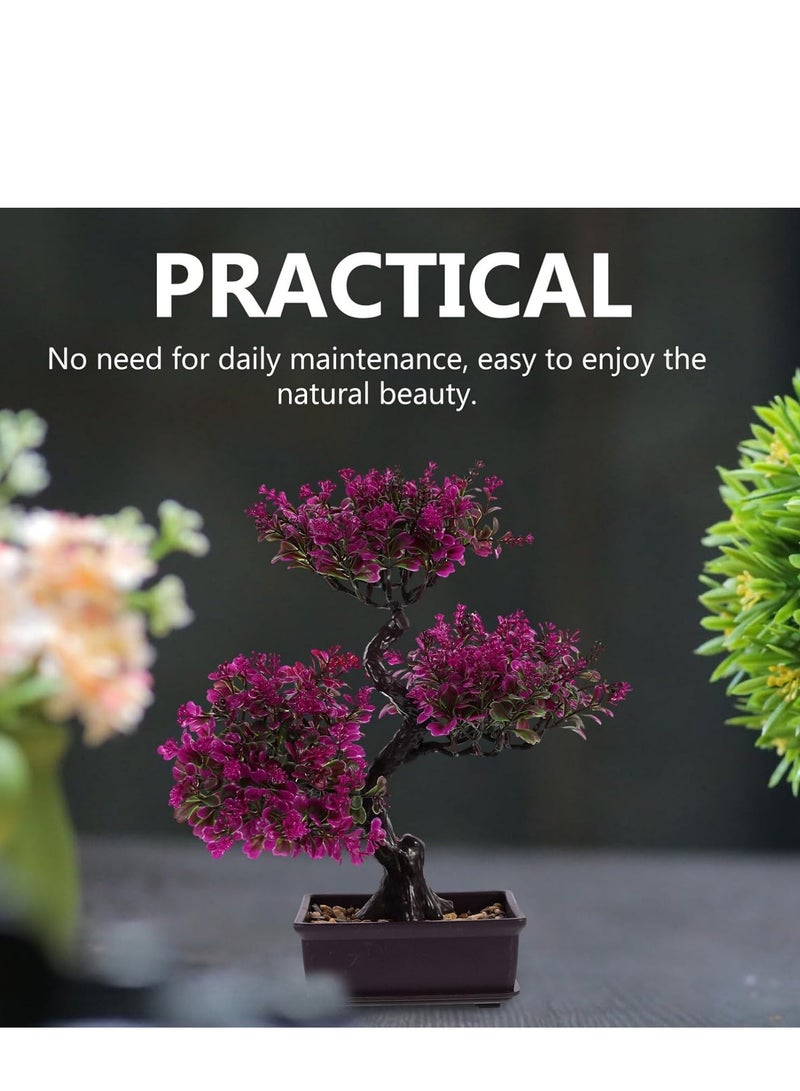 Bluejw Fake Bonsai Fake Tree Artificial Potted Plants Plastic Plants Bonsai Ornament for Desktop Wedding Decor Red Bonsai Tree 32 * 36 CM - Image 5