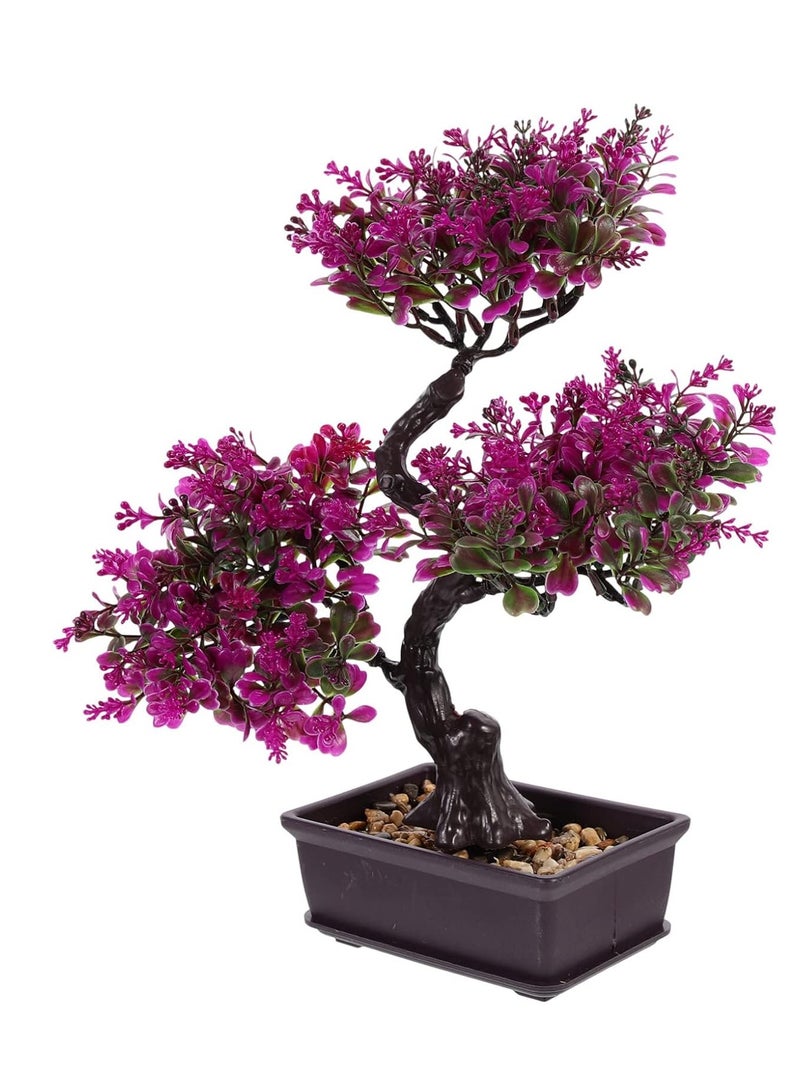Bluejw Fake Bonsai Fake Tree Artificial Potted Plants Plastic Plants Bonsai Ornament for Desktop Wedding Decor Red Bonsai Tree 32 * 36 CM - Image 1