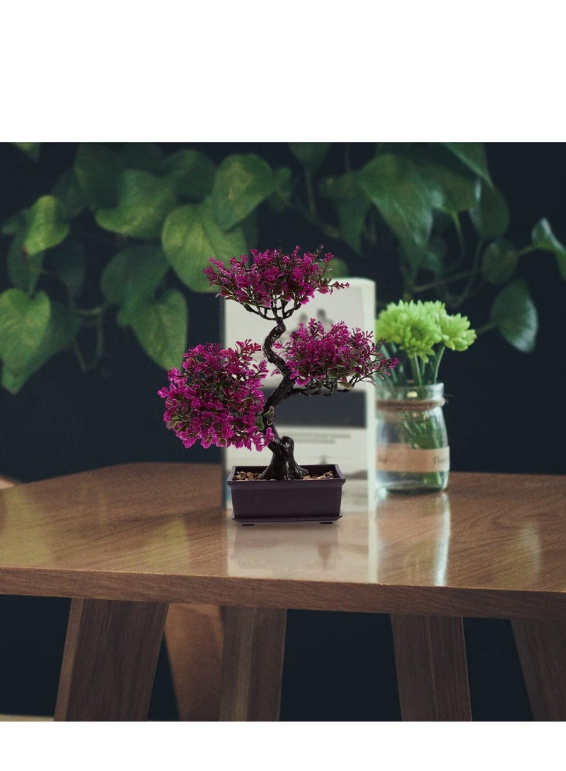 Bluejw Fake Bonsai Fake Tree Artificial Potted Plants Plastic Plants Bonsai Ornament for Desktop Wedding Decor Red Bonsai Tree 32 * 36 CM - Image 3