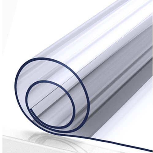 uyoyous Clear PVC Tablecloth Cover Protector 100x200cm Transparent Waterproof Tablecloths 2mm Thick Wipeable Soft Table Cover for Dinning Room Table