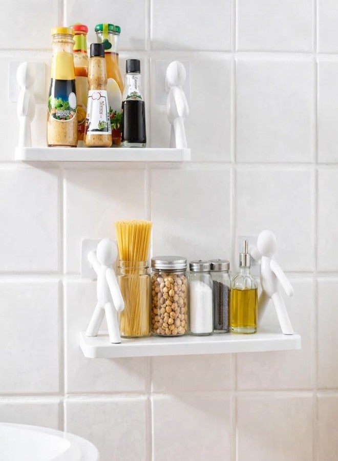 Oblivion Bathroom Stick On Shelf - Heavy Duty Adhesive Wall Mounted Organizer Rack Without Drilling for Bathroom, Toilet, Kitchen & Living Room, Multipurpose Floating Wall Shelf for Home Storage (2) - Image 1